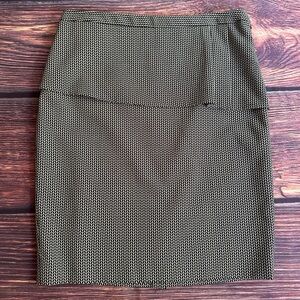 The Limited Black/White Peplum Pencil Skirt Size 8 NWT
